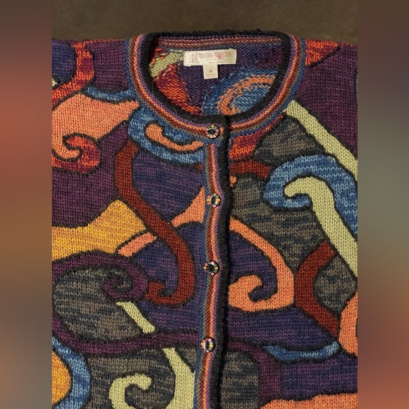 Peruvian Perfection Pure 100% Alpaca Wool Made In Peru Womens M Cardigan Sweater - Picture 2 of 15